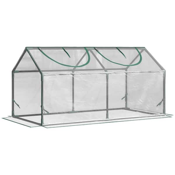 4 ft. x 2 ft. x 2 ft. Portable Steel Planter Greenhouse with PVC Cover,Roll-Up Zippered Windows for Indoor/Outdoor Kit