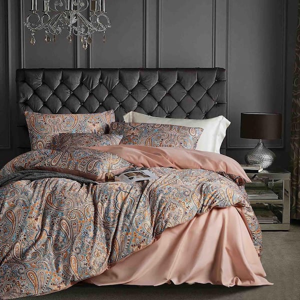 Unbranded 5-Piece Gold Microfiber Queen Duvet Cover Set