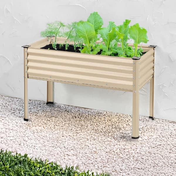 Reviews for Best Choice Products 48 in. x 24 in. x 30 in. Beige Rectangle  Galvanized Steel Raised Garden Bed Planter Box | Pg 1 - The Home Depot