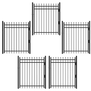 4 ft. x 5 ft. Pointed Pinnacle Anti-Rust Metal Fence Gate, Decorative Garden Gate (Pack of 5)