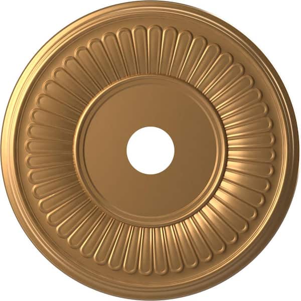 Ekena Millwork 1 in. x 22 in. O.D. x 3-1/2 in. P PVC Ceiling Medallion (Fits Canopies Upto 10-1/8 in.) Bright Coat Gold