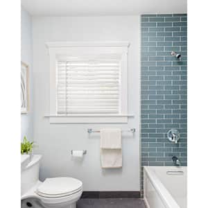 Basic Collection Pre-Cut White Cordless Room Darkening Fauxwood Blind with 2 in. Slats, 48 in. W x 48 in. L