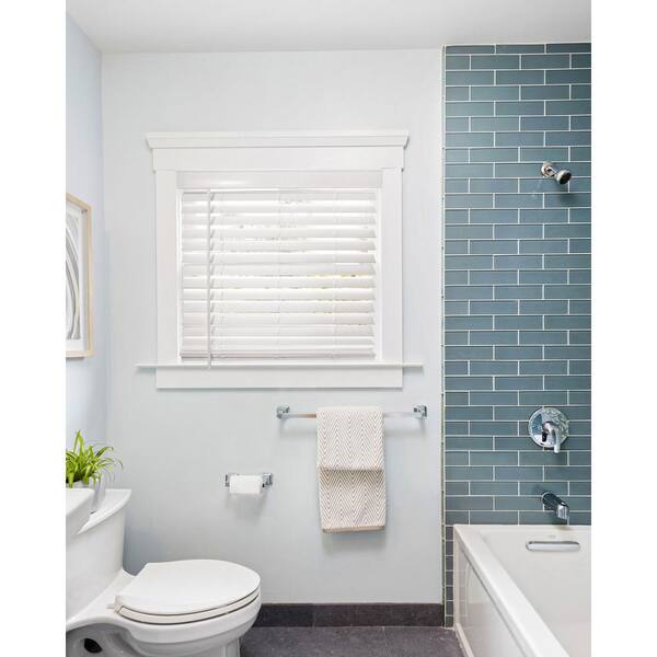 Chicology Basic Collection Pre-Cut White Cordless Room Darkening Faux Wood Blind with 2 in. Slats 59 in. W x 72 in. L