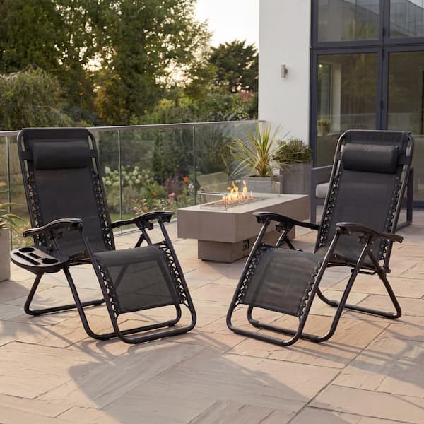 Best Choice Products Black Metal Zero Gravity Reclining Lawn Chair