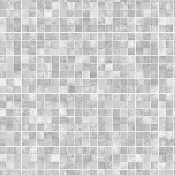 Tempaper Mosaic Tiles Grey Peel and Stick Wallpaper (Covers 56 sq. ft.)