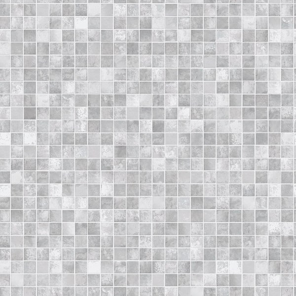 Tempaper Mosaic Tiles Grey Wallpaper Sample