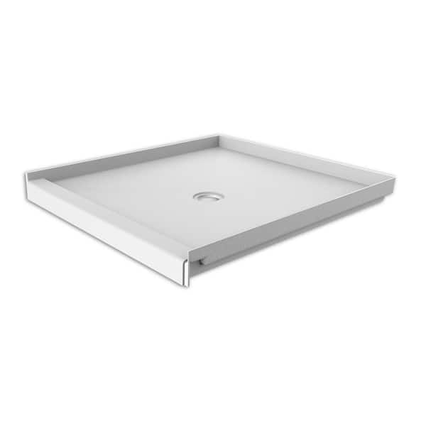 FlexStone 36 in. x 36 in. Single Threshold Shower Base with Center Drain in White
