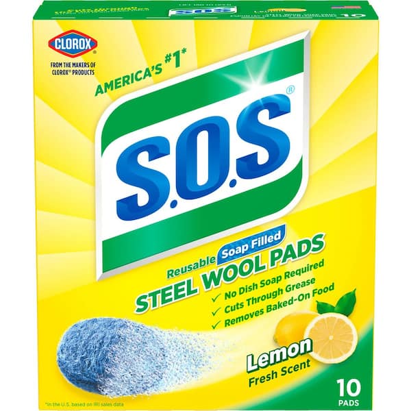 Lemon Fresh Scent Steel Wool Soap Scouring Pads (10-Count)