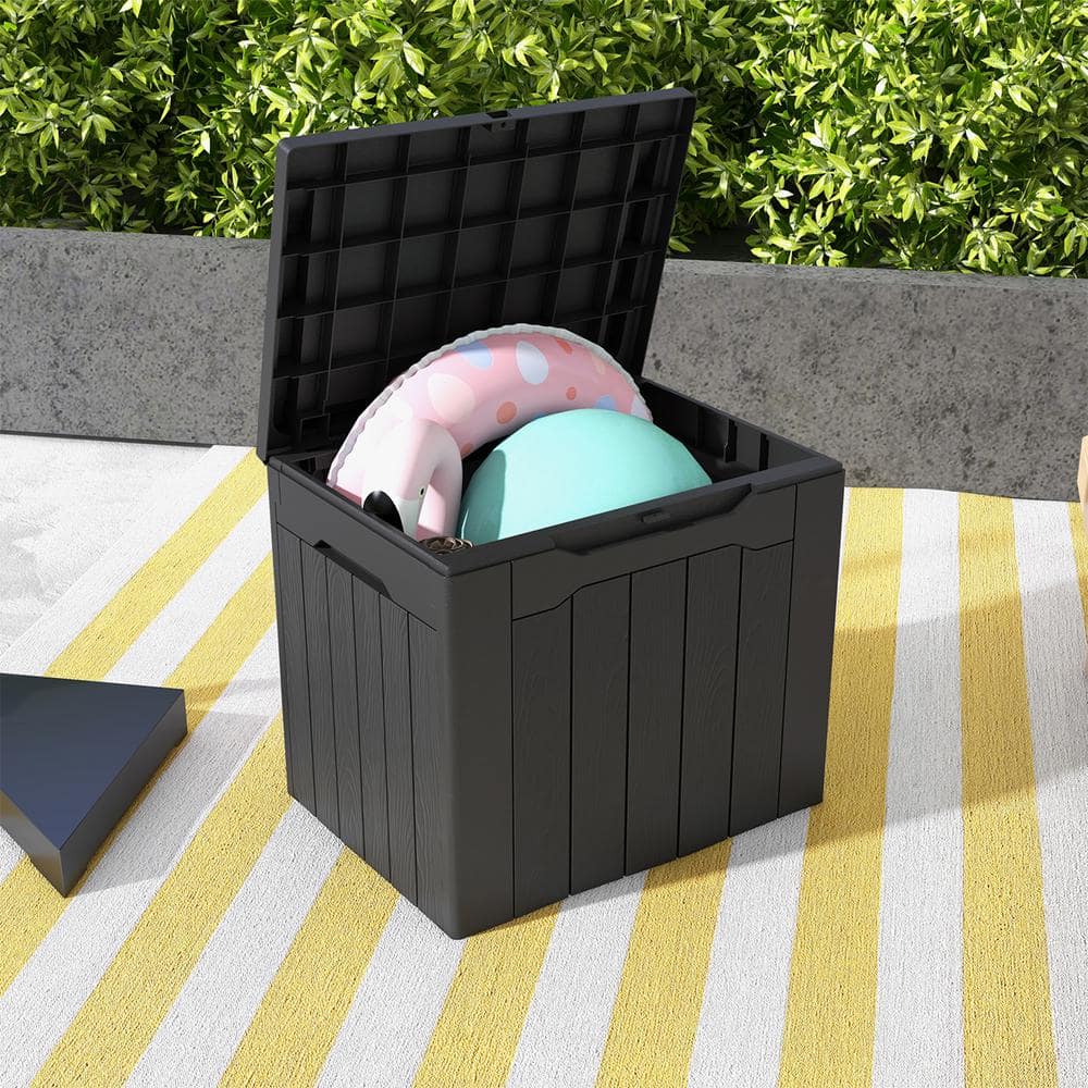 32 Gallon Black Polypropylene Lockable Deck Box