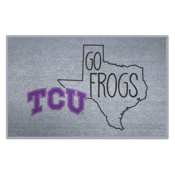 FANMATS TCU Horned Frogs Southern Style Gray 1.5 ft. x 2.5 ft. Starter Area Rug