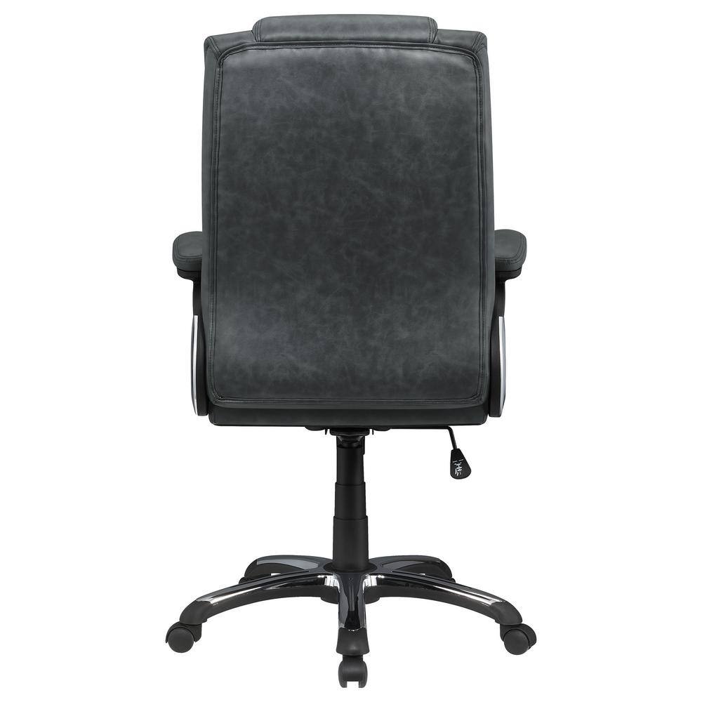 Dark Gray High Back Leather Executive Swivel Chair