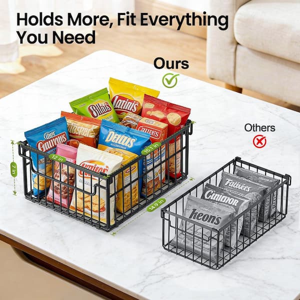 Esepony Freezer Organizer Bins with Stackable and Handles for
