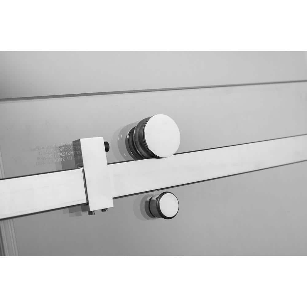 Moselle 60" x 35" Clear Tempered Glass Frameless Sliding Shower Enclosure
