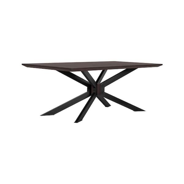 Armen Living Pirate Black Acacia Modern Dining Table