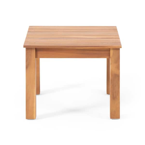 Sasha 15 in. Brown Patina Square Wood Outdoor Patio Side Table