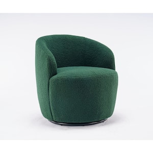 Green Teddy fabric swivel accent armchair