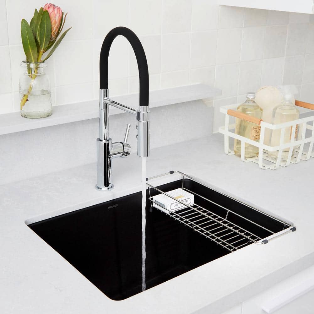 Coal Black Silgranit 25" Drop-In/Undermount Laundry Sink