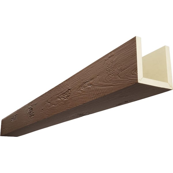 Ekena Millwork Endurathane 10 in. H x 8 in. W x 22 ft. L Knotty Pine Redwood Faux Wood Beam