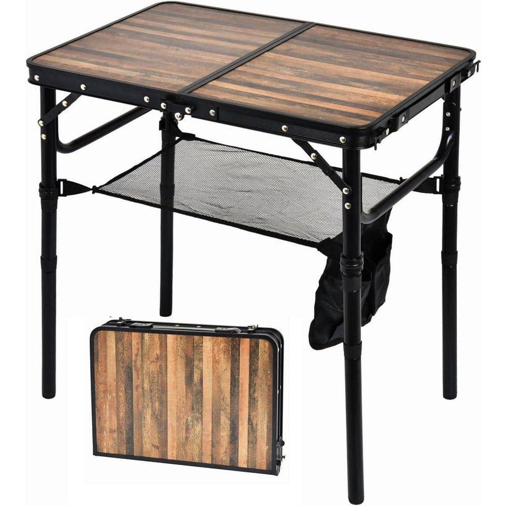 PALEO HOME LLC Wood Grain Small Folding Camping Table, 2ft