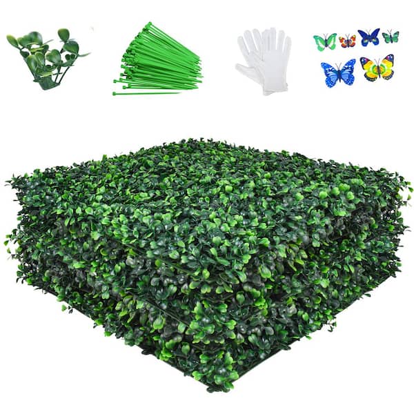 Unbranded 12- Pieces Artificial Grass Wall Panels 20 in. x 20 in. Boxwood Panels Topiary Boxwood Hedge Wall Backdrop Grass Wall