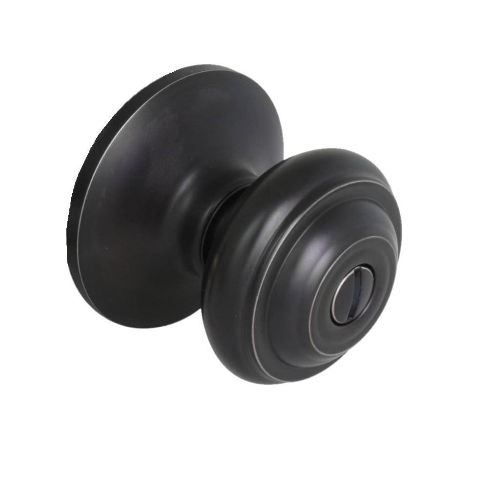 Defiant Madrid Matte Black Bed/Bath Door Knob TDXK10B The Home Depot