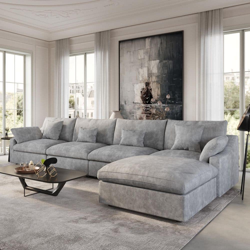 J&E Home 155.9 in. Slope Arm 5-Piece ...