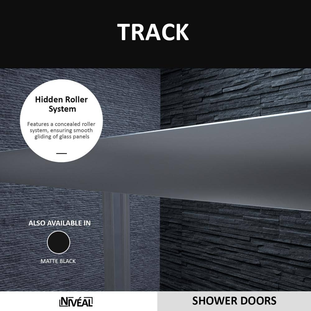 59'' Chrome Framed Sliding Tub Door with Clear Glass