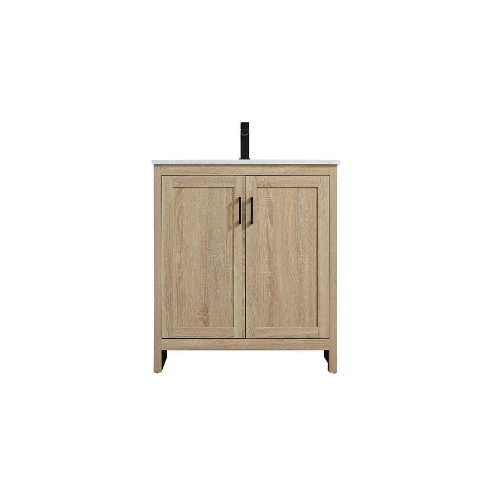 30 in. Single Sink Mango Wood Bath Vanity with White Engineered Marble Top price history on PriceWatchPro