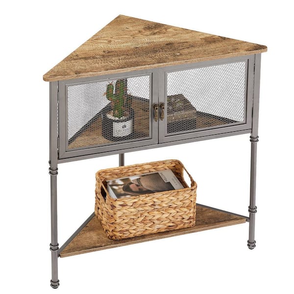 VECELO Corner Storage Gray FreeStanding Floor Corner