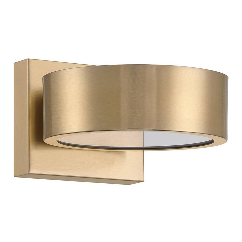 Noble Brass LED Wall Sconce with Crushed Crystal Diffuser