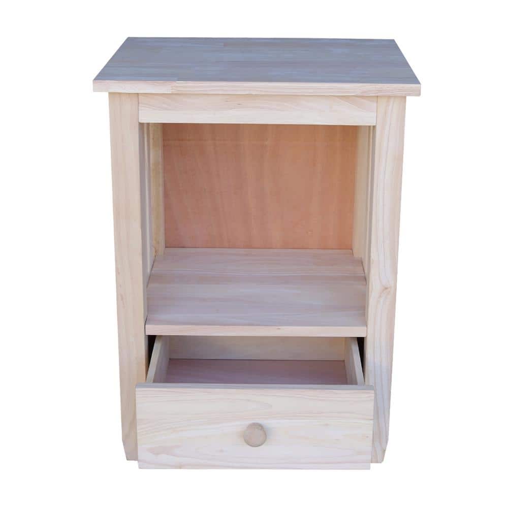 Solid Hardwood Mission-Style End Table with Drawer and Shelf