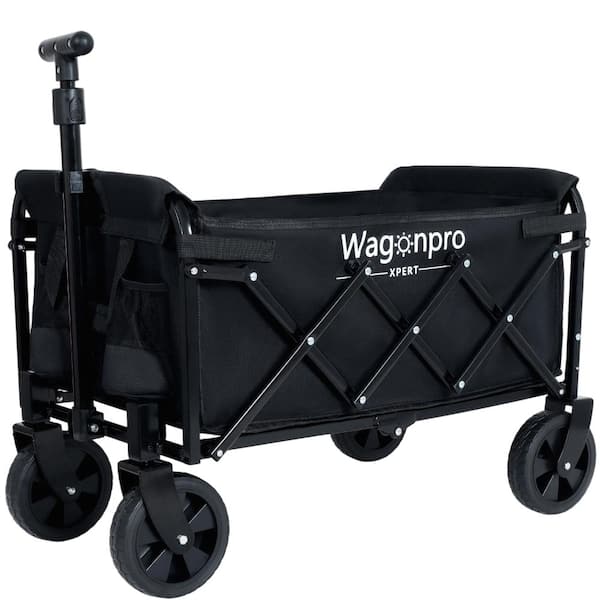 Collapsible Wagon Cart, 440Lbs, Strapping System, 3Pcs Liner Bag, for Camping Fishing, Blue
