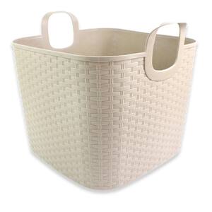 Beige Laundry Basket with Handle