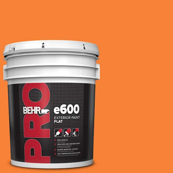 BEHR PRO 5 gal. #230B-6 Orange Burst Flat Exterior Paint