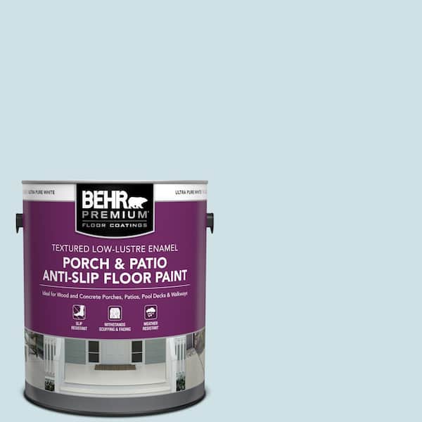 BEHR PREMIUM 1 gal. #530E-2 Cool Sky Textured Low-Lustre Enamel Interior/Exterior Porch and Patio Anti-Slip Floor Paint