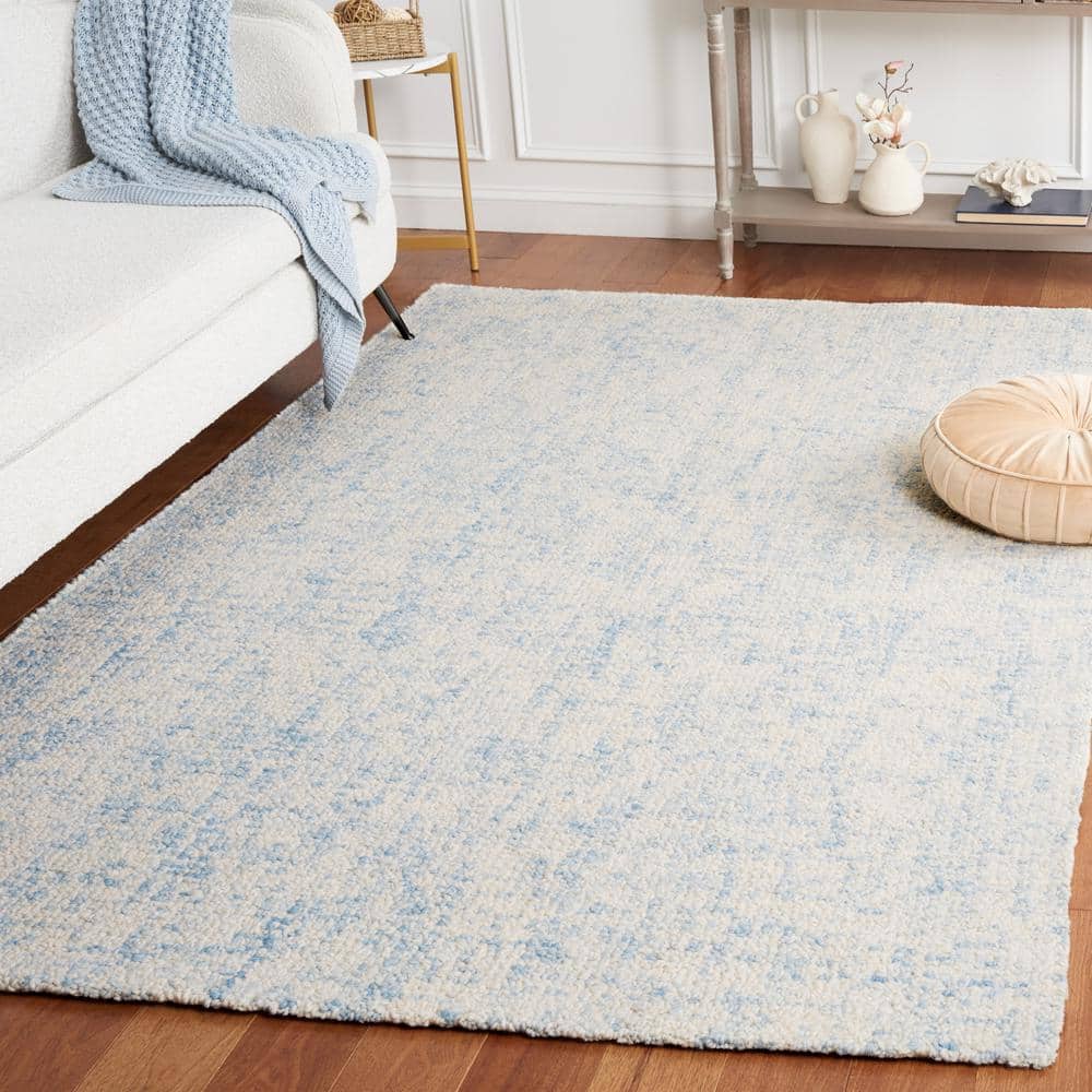 Abstract 5 ft. x 5 ft. Square Light Blue/Ivory Contemporary Marble Area Rug price history on PriceWatchPro