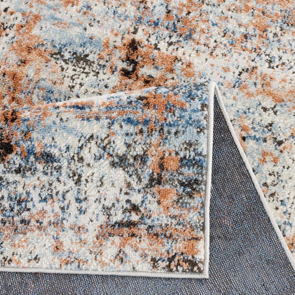 Multicolor Abstract Synthetic 6' x 9' Easy Care Area Rug