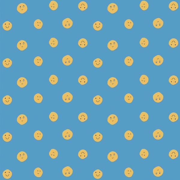 Graham & Brown Happy News Smiles Blue Wallpaper