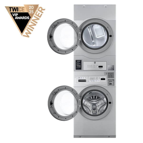 Commercial Grey Laundry Center with 3.5 cu. ft. Washer and 7 cu. ft. Electric Dryer ,Coin-Operated and Free Use