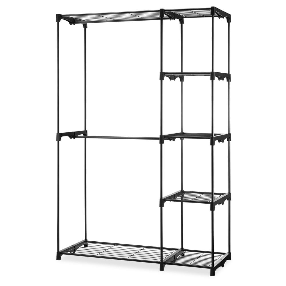 Black Metal Clothes Rack 48 in. W x 73 in. H 67794114BLKBB - The Home Depot