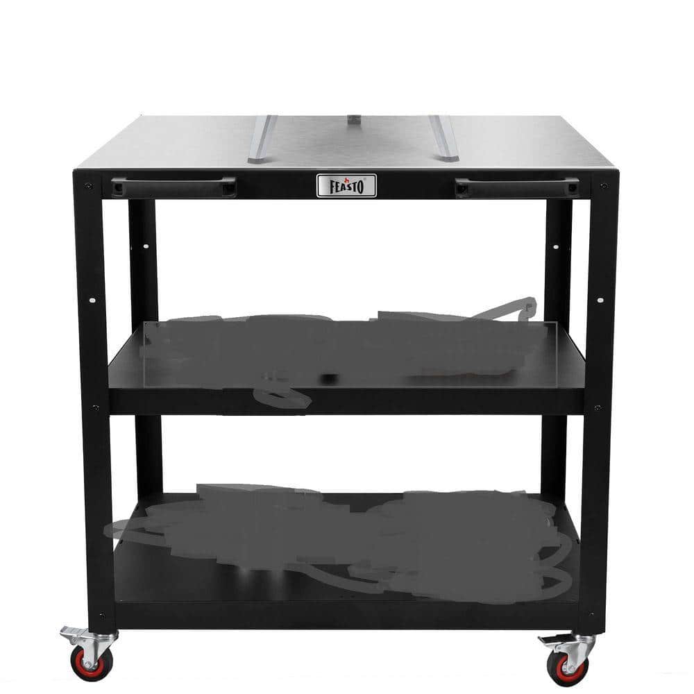 Primehome 36 in. Outdoor Pizza Oven Table with Wheels-3-Tier