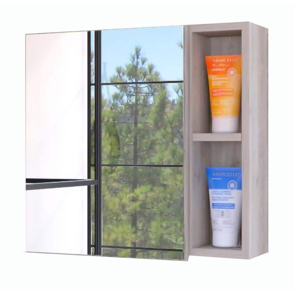 19.6 in. W x 18.6 in. H Grey Rectangular Surface Mount Bathroom Medicine Ca