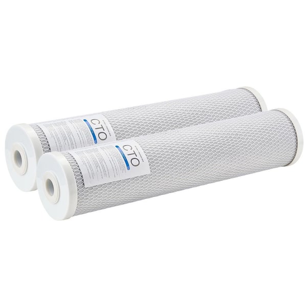 Whole House Water Filter Replacement Cartridge, 4.5 in. x 20 in. CTO Carbon Block, Reduces Chlorine, Taste, Odor, 2-Pack