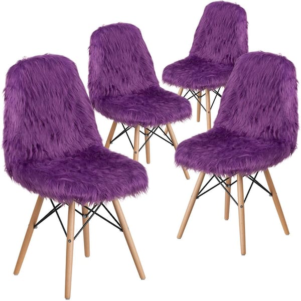 Carnegy Avenue Purple Furry Chair (Set of 4)