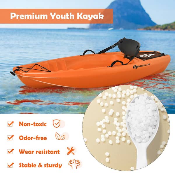 Costway 6 ft. Youth Kids Kayak w/Paddle Storage Hatche 4-Level Footrest for  Age 5+ SP37507OR - The Home Depot