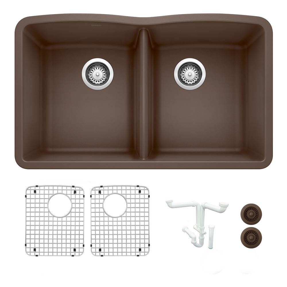 Diamond 32 in. Undermount Double Bowl Cafe Granite Composite Kitchen Sink K