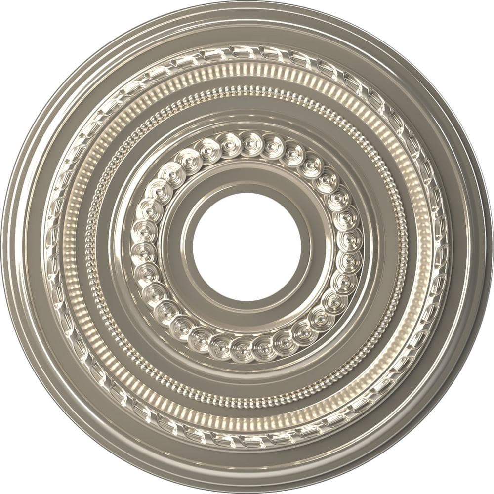 "16"" O.D. x 3-1/2"" I.D. x 1"" P Cole Thermoformed PVC Ceiling Medallion (Fits Canopies up to 4-1/2"") in Bright Coat Chrome" price history on PriceWatchPro