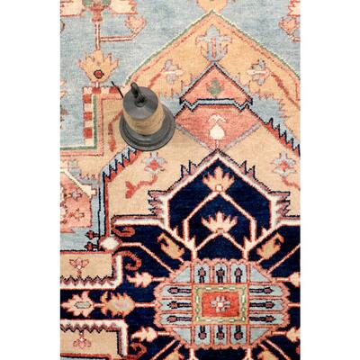 8 X 10 Knotted Blue Area Rugs, Native American Wool Area Rugs 8×10