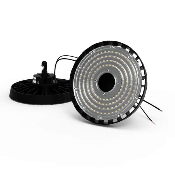 InfiBrite 13.8 in. 5000K Daylight 51,200 Lumens 320-Watt Integrated LED Dimmable Wet Rated Black High Bay Light 100-277 Volt