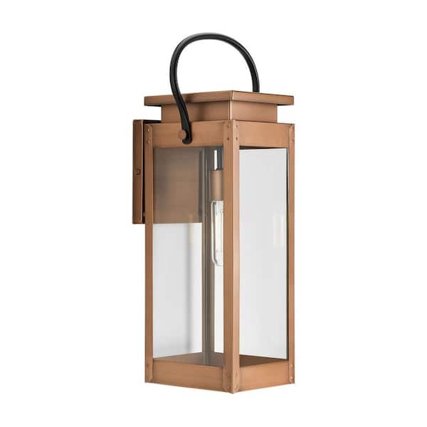 Union Square 9.75 in. 1-Light Bronze Antique Copper Outdoor Wall Lantern Sconce